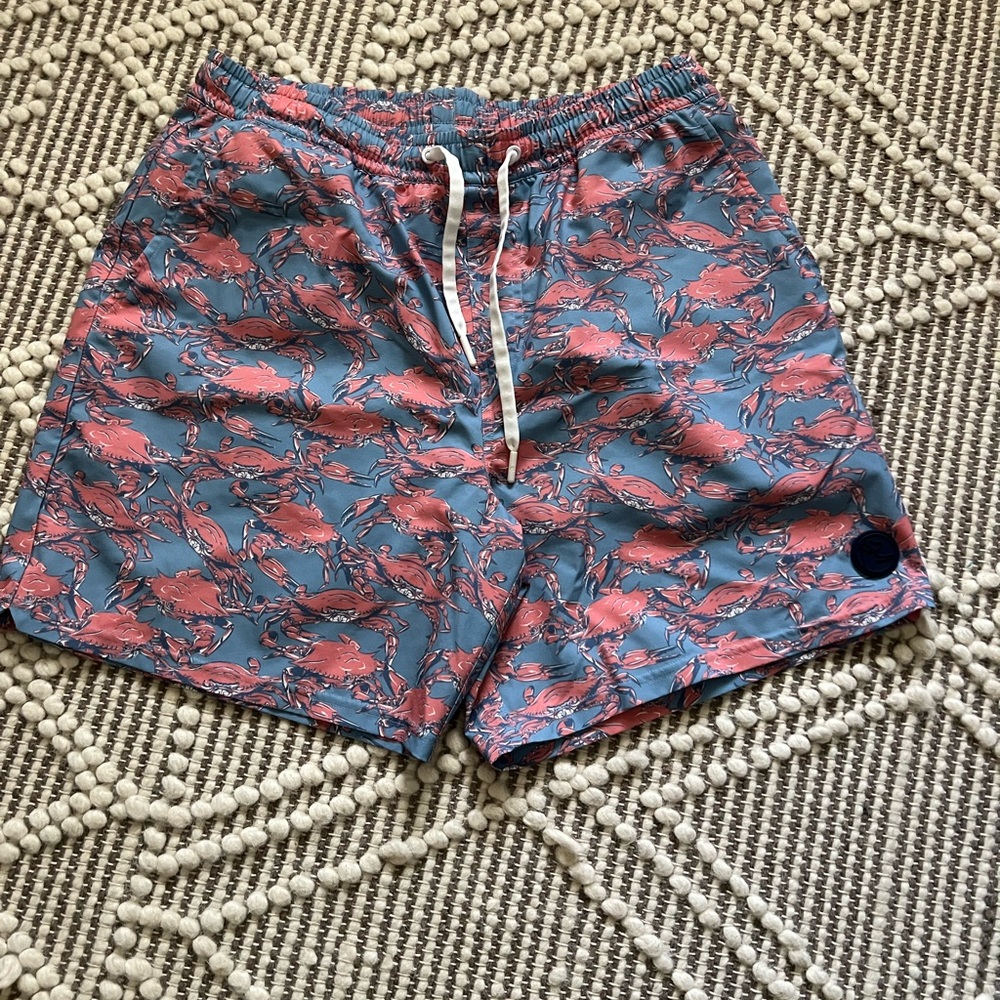 Men's Blue and Pink Patterned Shorts